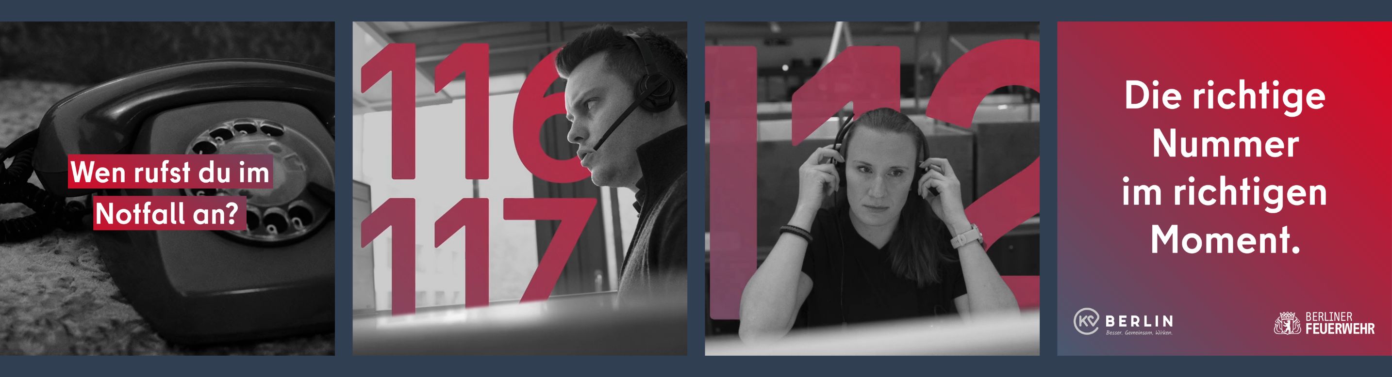 Informationskampagne Die richtige Nummer im richtigen Moment der KV Berlin und der Berliner Feuerwehr