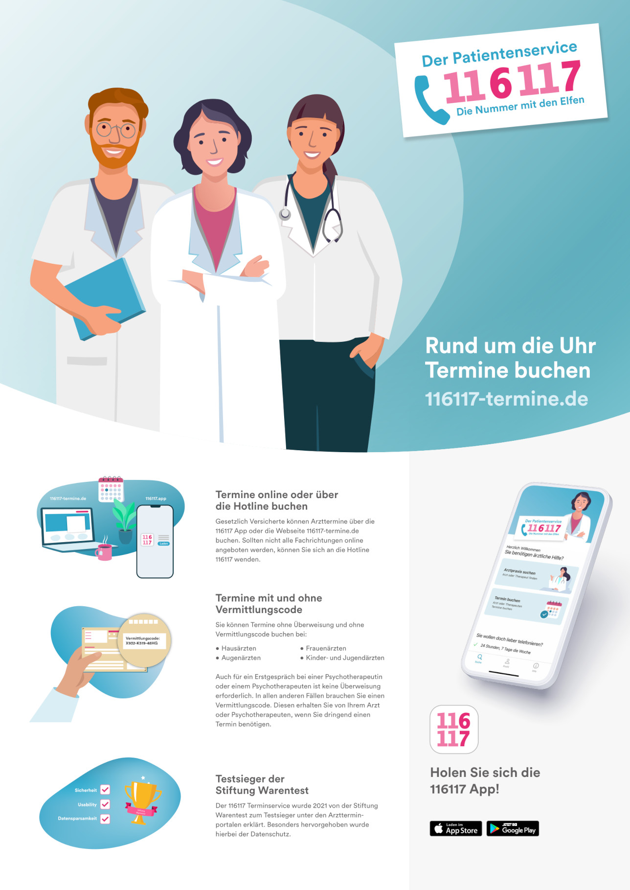 Patientenposter: 116117 Terminservice