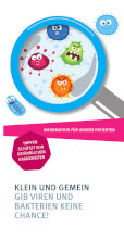 Titelbild KBV-Flyer „Klein und Gemein. Gib Viren und Bakterien keine Chance"